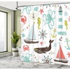 image:imageAmbesonne Cartoon Shower Curtain Colorful Exotic Zebra Head and Funny Animal Abstract Art Print Cloth Fabric Bathroom Decor Set with Hooks 69 W x 84 L Multicolor Soft BlueCoral Turquoise