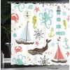 image:imageAmbesonne Cartoon Shower Curtain Colorful Exotic Zebra Head and Funny Animal Abstract Art Print Cloth Fabric Bathroom Decor Set with Hooks 69 W x 84 L Multicolor Soft BlueCoral Turquoise