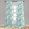 image:imageAmbesonne Cartoon Window Curtains Cartoon Sky View Along Sleeping Clouds Stars and Crescents in Scandinavian Style Lightweight Decor 2Panel Set with Rod Pocket Pair of  28 x 63 Teal BlueTeal Blue