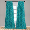 image:imageAmbesonne Cartoon Window Curtains Cartoon Sky View Along Sleeping Clouds Stars and Crescents in Scandinavian Style Lightweight Decor 2Panel Set with Rod Pocket Pair of  28 x 63 Teal BlueGreen Mint