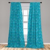 image:imageAmbesonne Cartoon Window Curtains Cartoon Sky View Along Sleeping Clouds Stars and Crescents in Scandinavian Style Lightweight Decor 2Panel Set with Rod Pocket Pair of  28 x 63 Teal BlueSeafoam Blue