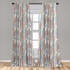 image:imageAmbesonne Cartoon Window Curtains Cartoon Sky View Along Sleeping Clouds Stars and Crescents in Scandinavian Style Lightweight Decor 2Panel Set with Rod Pocket Pair of  28 x 63 Teal BlueRed and Black