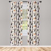 image:imageAmbesonne Fall Window Curtains Cartoon Illustration of Whimsical Ghosts and Magic Houses Halloween Autumn Lightweight Decor 2Panel Set with Rod Pocket Pair of  28 x 95 Black Salmon Off WhiteViolet Dark Grey Orange