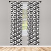 image:imageAmbesonne Fall Window Curtains Cartoon Illustration of Whimsical Ghosts and Magic Houses Halloween Autumn Lightweight Decor 2Panel Set with Rod Pocket Pair of  28 x 95 Black Salmon Off WhiteCharcoal Grey and White