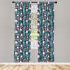 image:imageAmbesonne Fall Window Curtains Cartoon Illustration of Whimsical Ghosts and Magic Houses Halloween Autumn Lightweight Decor 2Panel Set with Rod Pocket Pair of  28 x 95 Black Salmon Off WhiteVermilion Grey and Slate Blue