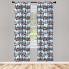 image:imageAmbesonne Fall Window Curtains Cartoon Illustration of Whimsical Ghosts and Magic Houses Halloween Autumn Lightweight Decor 2Panel Set with Rod Pocket Pair of  28 x 95 Black Salmon Off WhiteBlue Grey Green Vermilion