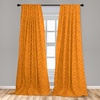 image:imageAmbesonne Fall Window Curtains Cartoon Illustration of Whimsical Ghosts and Magic Houses Halloween Autumn Lightweight Decor 2Panel Set with Rod Pocket Pair of  28 x 95 Black Salmon Off WhiteOrange