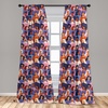 image:imageAmbesonne Fall Window Curtains Cartoon Illustration of Whimsical Ghosts and Magic Houses Halloween Autumn Lightweight Decor 2Panel Set with Rod Pocket Pair of  28 x 95 Black Salmon Off WhiteRed Blue