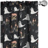image:imageAmbesonne Fall Window Curtains Cartoon Illustration of Whimsical Ghosts and Magic Houses Halloween Autumn Lightweight Decor 2Panel Set with Rod Pocket Pair of  28 x 95 Black Salmon Off WhiteBlack Salmon Off White