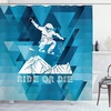 image:imageAmbesonne Cartoon Shower Curtain Colorful Exotic Zebra Head and Funny Animal Abstract Art Print Cloth Fabric Bathroom Decor Set with Hooks 69 W x 84 L Multicolor Soft BluePurple Blue White