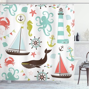 image:imageAmbesonne Cartoon Shower Curtain Colorful Exotic Zebra Head and Funny Animal Abstract Art Print Cloth Fabric Bathroom Decor Set with Hooks 69 W x 84 L Multicolor Soft BlueCoral Turquoise