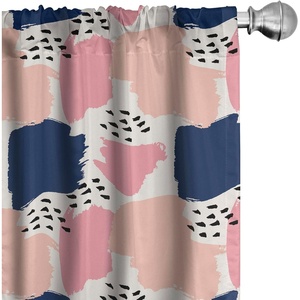 image:imageAmbesonne Cartoon Window Curtains Cartoon Sky View Along Sleeping Clouds Stars and Crescents in Scandinavian Style Lightweight Decor 2Panel Set with Rod Pocket Pair of  28 x 63 Teal BlueBlue and Pink