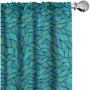 image:imageAmbesonne Cartoon Window Curtains Cartoon Sky View Along Sleeping Clouds Stars and Crescents in Scandinavian Style Lightweight Decor 2Panel Set with Rod Pocket Pair of  28 x 63 Teal BlueGreen Mint