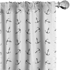 image:imageAmbesonne Cartoon Window Curtains Cartoon Sky View Along Sleeping Clouds Stars and Crescents in Scandinavian Style Lightweight Decor 2Panel Set with Rod Pocket Pair of  28 x 63 Teal BlueBlack White