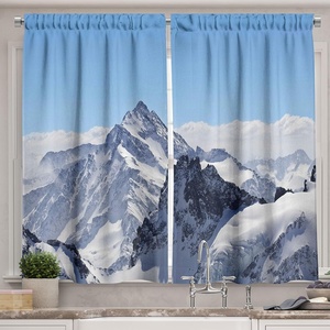 image:imageAmbesonne Teal Animal Kitchen Curtains Cartoon Like Elephant with Big Ears and Trunk in Cartoon Style Print Window Drapes 2 Panel Set for Kitchen Cafe Decor 55 x 39 Pale Blue and TealBlue Ivory