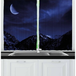 image:imageAmbesonne Teal Animal Kitchen Curtains Cartoon Like Elephant with Big Ears and Trunk in Cartoon Style Print Window Drapes 2 Panel Set for Kitchen Cafe Decor 55 x 39 Pale Blue and TealDark Blue Black Coconut