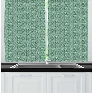 image:imageAmbesonne Teal Animal Kitchen Curtains Cartoon Like Elephant with Big Ears and Trunk in Cartoon Style Print Window Drapes 2 Panel Set for Kitchen Cafe Decor 55 x 39 Pale Blue and TealJade Green and White