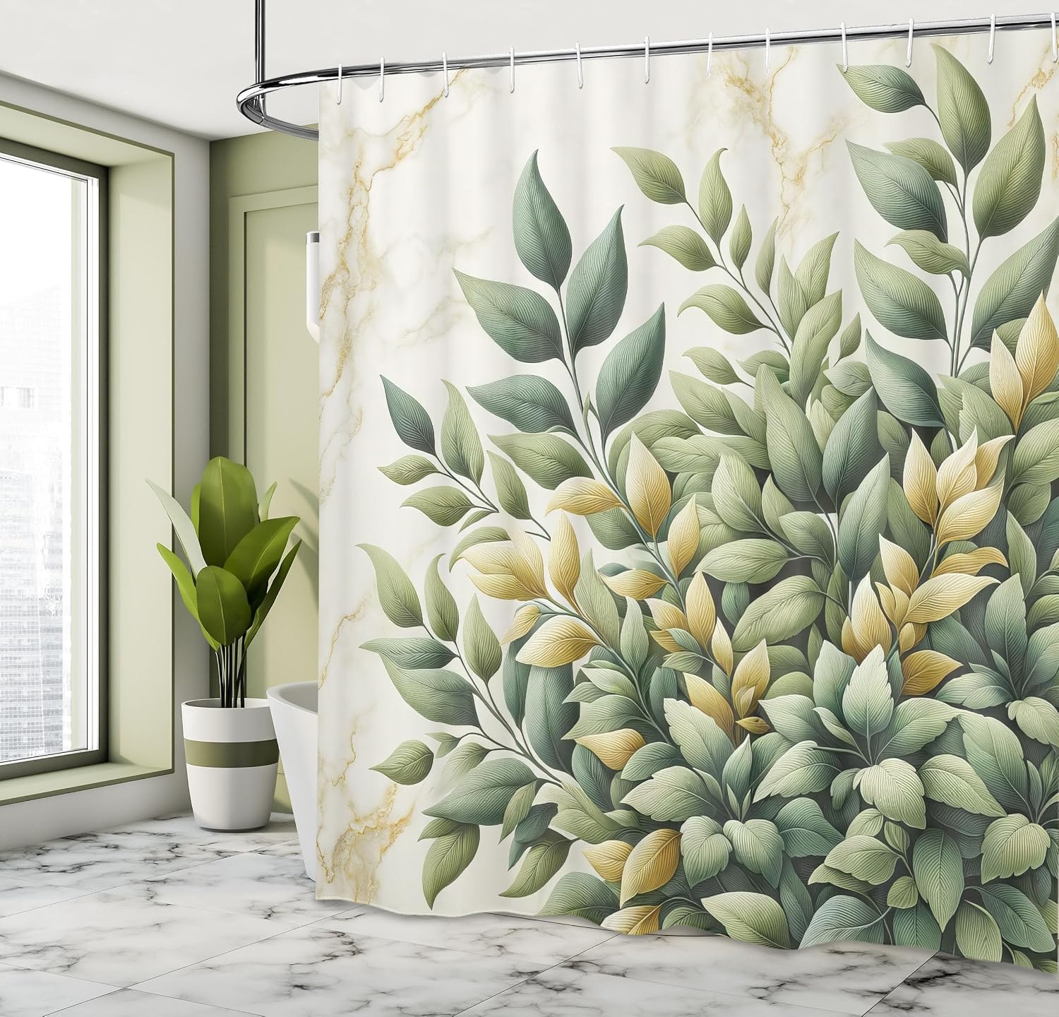image:imageAmbesonne Nautical Shower Curtain Retro Sailing Adventure Rustic Wooden Marine Cottage Anchor Whale Waves Cloth Fabric Bathroom Decor Set with Hooks 69 W x 70 L Brown and Slate BlueLaurel Green Eggshell