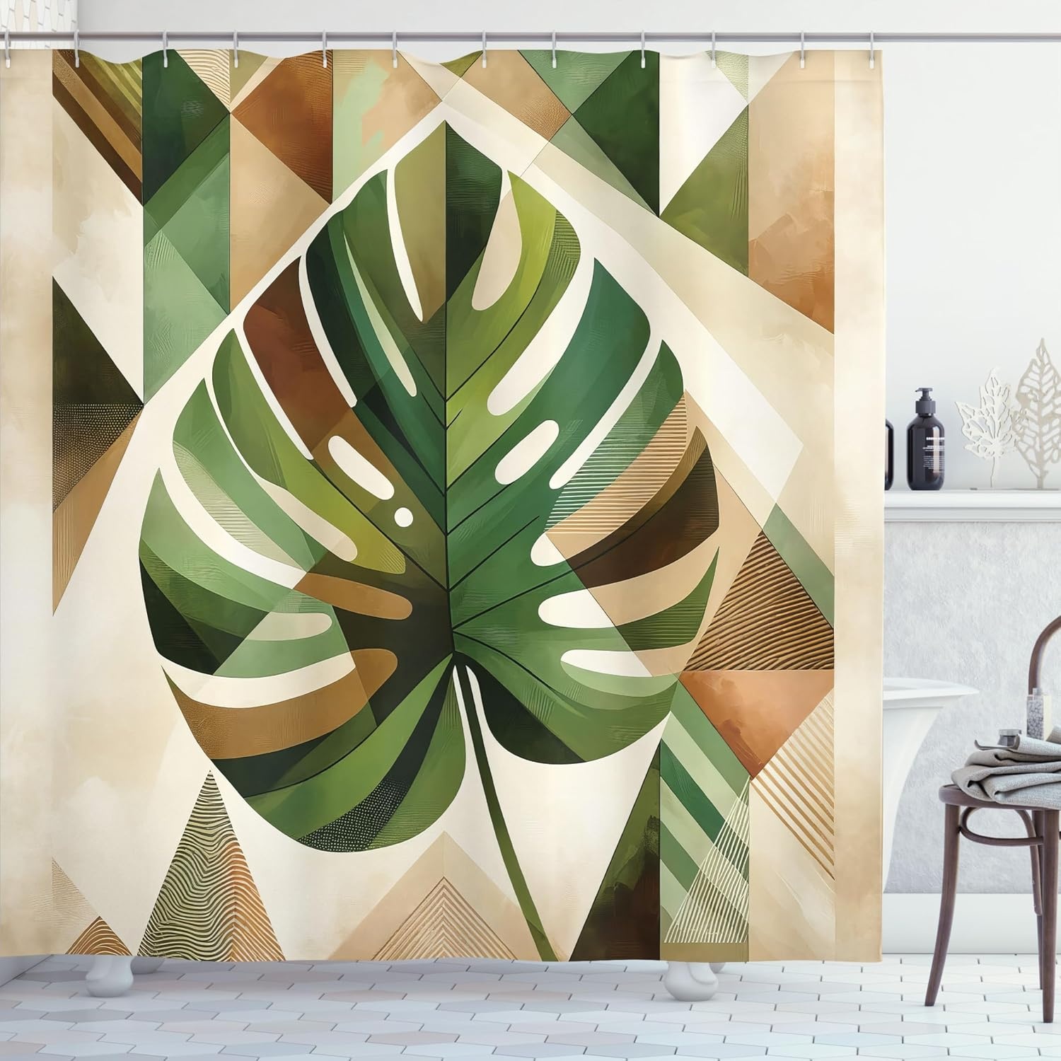 image:imageAmbesonne Nautical Shower Curtain Retro Sailing Adventure Rustic Wooden Marine Cottage Anchor Whale Waves Cloth Fabric Bathroom Decor Set with Hooks 69 W x 70 L Brown and Slate BlueFern Green Sepia and Cocoa