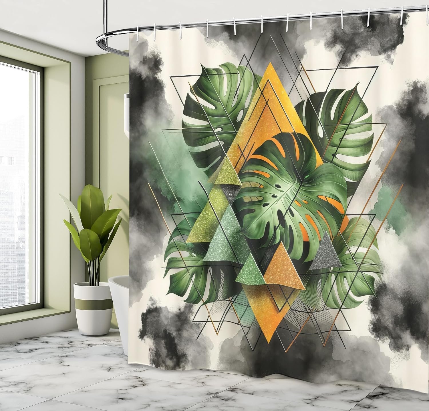 image:imageAmbesonne Nautical Shower Curtain Retro Sailing Adventure Rustic Wooden Marine Cottage Anchor Whale Waves Cloth Fabric Bathroom Decor Set with Hooks 69 W x 70 L Brown and Slate BlueCamel Grey and Fern Green
