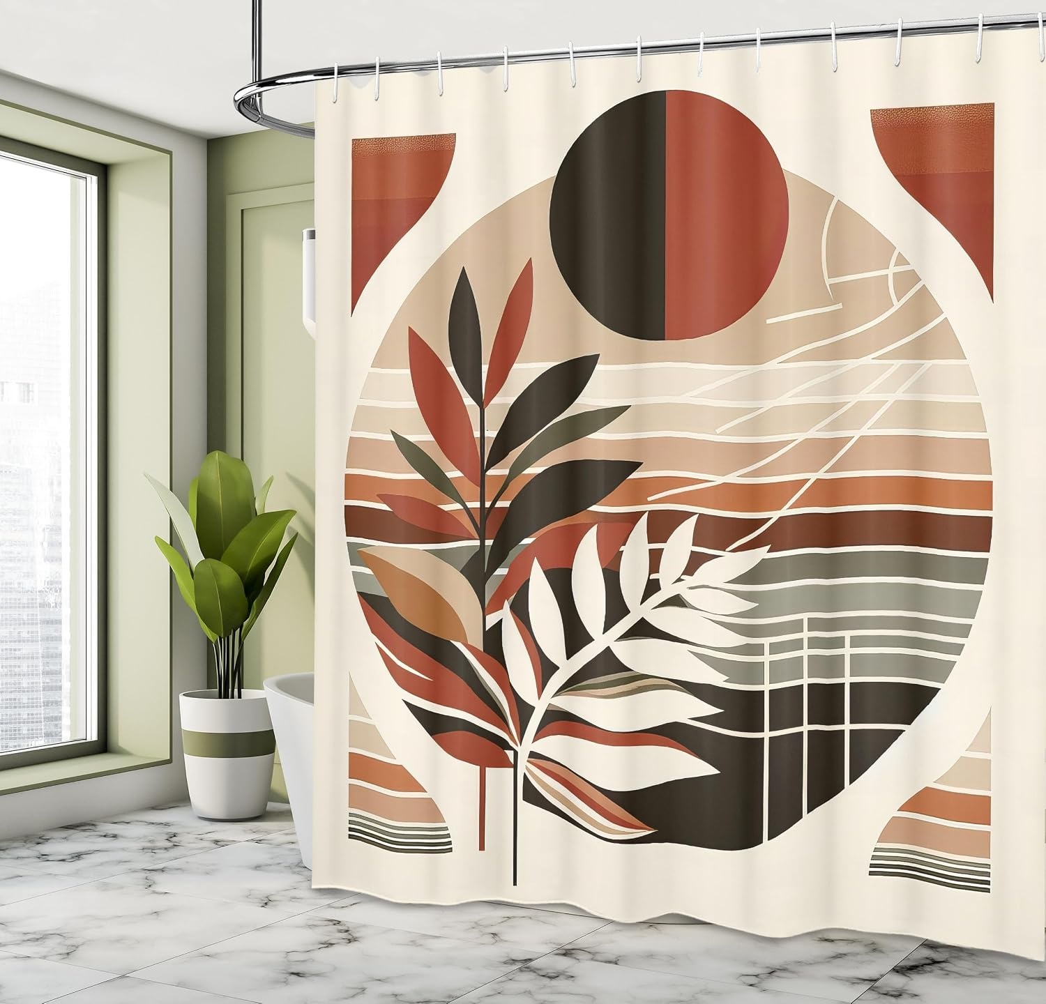 image:imageAmbesonne Nautical Shower Curtain Retro Sailing Adventure Rustic Wooden Marine Cottage Anchor Whale Waves Cloth Fabric Bathroom Decor Set with Hooks 69 W x 70 L Brown and Slate BlueRedbrown Dusk Black