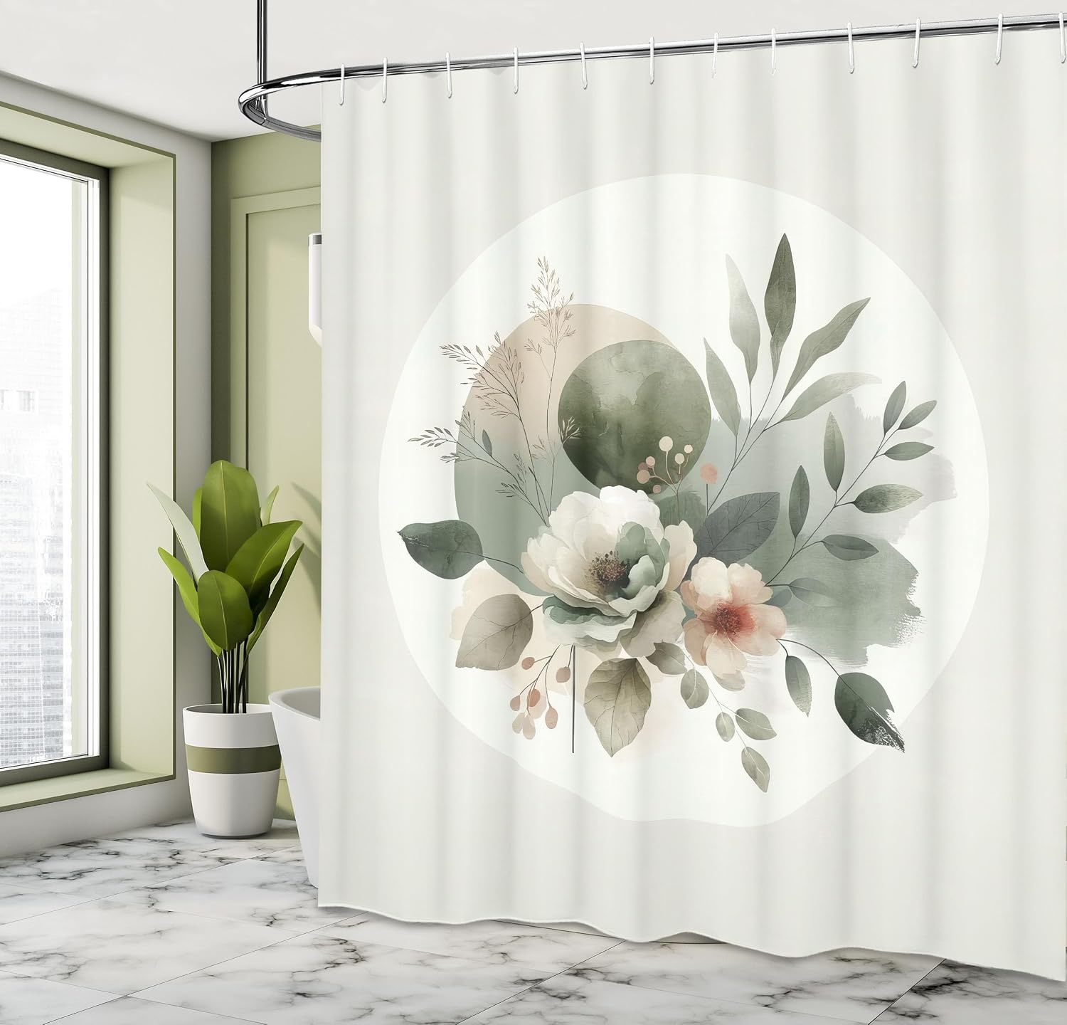 image:imageAmbesonne Nautical Shower Curtain Retro Sailing Adventure Rustic Wooden Marine Cottage Anchor Whale Waves Cloth Fabric Bathroom Decor Set with Hooks 69 W x 70 L Brown and Slate BluePale Sage Green Coconut