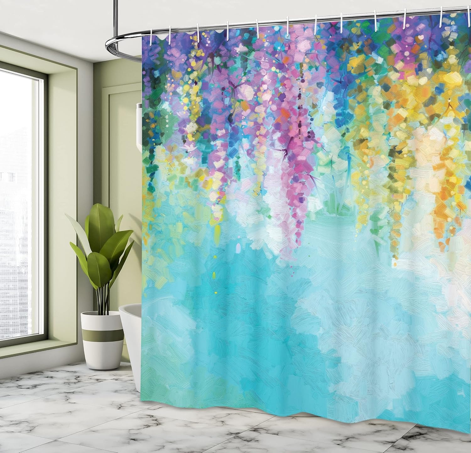 image:imageAmbesonne Nautical Shower Curtain Retro Sailing Adventure Rustic Wooden Marine Cottage Anchor Whale Waves Cloth Fabric Bathroom Decor Set with Hooks 69 W x 70 L Brown and Slate BlueSea Blue Sky Blue Off White