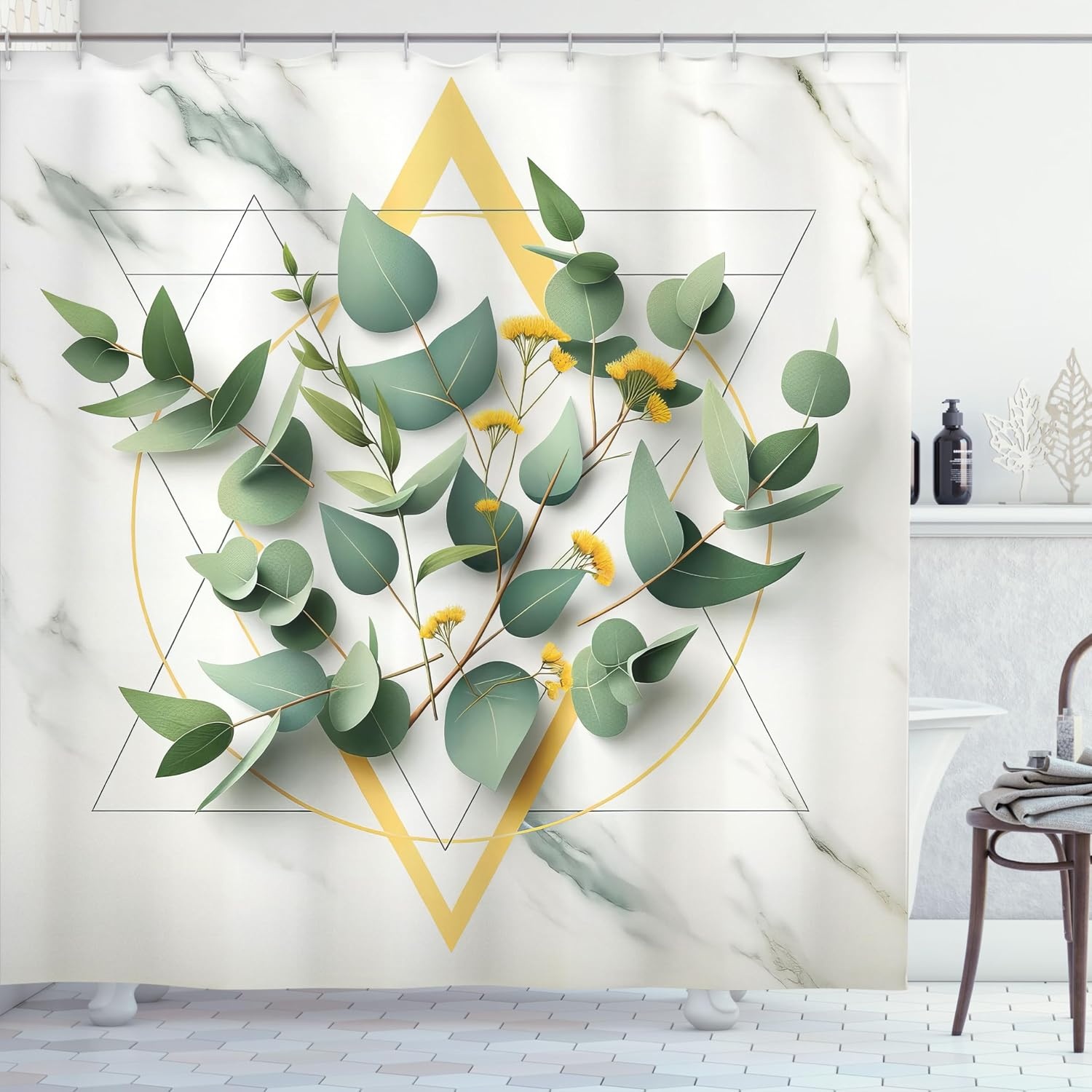 image:imageAmbesonne Nautical Shower Curtain Retro Sailing Adventure Rustic Wooden Marine Cottage Anchor Whale Waves Cloth Fabric Bathroom Decor Set with Hooks 69 W x 70 L Brown and Slate BluePeacock Green Mustard