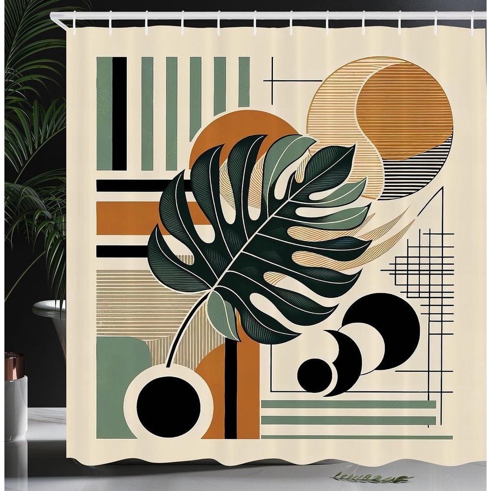 image:imageAmbesonne Nautical Shower Curtain Retro Sailing Adventure Rustic Wooden Marine Cottage Anchor Whale Waves Cloth Fabric Bathroom Decor Set with Hooks 69 W x 70 L Brown and Slate BlueEvergreen Sepia Dusk