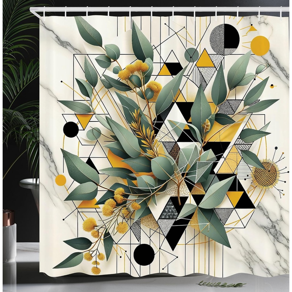 image:imageAmbesonne Nautical Shower Curtain Retro Sailing Adventure Rustic Wooden Marine Cottage Anchor Whale Waves Cloth Fabric Bathroom Decor Set with Hooks 69 W x 70 L Brown and Slate BlueGreen Black Mustard