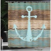 image:imageAmbesonne Anchor Shower Curtain Timeworn Marine on Weathered Wooden Planks Rustic Nautical Theme Cloth Fabric Bathroom Decor Set with Hooks 69 W x 70 L Teal BrownTeal Brown