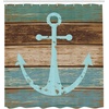 image:imageAmbesonne Anchor Shower Curtain Timeworn Marine on Weathered Wooden Planks Rustic Nautical Theme Cloth Fabric Bathroom Decor Set with Hooks 69 W x 70 L Teal BrownTeal Brown