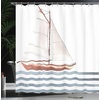 image:imageAmbesonne Nautical Shower Curtain Let Your Dreams Sail Words with Boat in Waves Motivation Lifestyle Print Cloth Fabric Bathroom Decor Set with Hooks 69 W x 70 L Cinnamon Pale Blue
