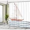 image:imageAmbesonne Nautical Shower Curtain Let Your Dreams Sail Words with Boat in Waves Motivation Lifestyle Print Cloth Fabric Bathroom Decor Set with Hooks 69 W x 70 L Cinnamon Pale Blue