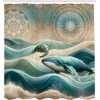 image:imageAmbesonne Nautical Shower Curtain Retro Sailing Adventure Rustic Wooden Marine Cottage Anchor Whale Waves Cloth Fabric Bathroom Decor Set with Hooks 69 W x 70 L Brown and Slate BlueTeal Ecru Blue