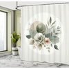 image:imageAmbesonne Nautical Shower Curtain Retro Sailing Adventure Rustic Wooden Marine Cottage Anchor Whale Waves Cloth Fabric Bathroom Decor Set with Hooks 69 W x 70 L Brown and Slate BluePale Sage Green Coconut