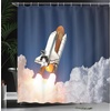 image:imageAmbesonne Parrot Shower Curtain Tropic Flowers and Parrot in Summer Garden Wooden Wall Ferns Art Cloth Fabric Bathroom Decor Set with Hooks 69 W x 84 L Cream Green RedWhite Blue Orange