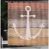 image:imageAmbesonne Parrot Shower Curtain Tropic Flowers and Parrot in Summer Garden Wooden Wall Ferns Art Cloth Fabric Bathroom Decor Set with Hooks 69 W x 84 L Cream Green RedMustard Redbrown