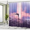 image:imageAmbesonne Parrot Shower Curtain Tropic Flowers and Parrot in Summer Garden Wooden Wall Ferns Art Cloth Fabric Bathroom Decor Set with Hooks 69 W x 84 L Cream Green RedPink and Blue