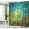 image:imageAmbesonne Parrot Shower Curtain Tropic Flowers and Parrot in Summer Garden Wooden Wall Ferns Art Cloth Fabric Bathroom Decor Set with Hooks 69 W x 84 L Cream Green RedKhaki Teal