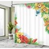 image:imageAmbesonne Parrot Shower Curtain Tropic Flowers and Parrot in Summer Garden Wooden Wall Ferns Art Cloth Fabric Bathroom Decor Set with Hooks 69 W x 84 L Cream Green RedSoft Blue Coral Green