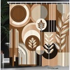 image:imageAmbesonne Nautical Shower Curtain Retro Sailing Adventure Rustic Wooden Marine Cottage Anchor Whale Waves Cloth Fabric Bathroom Decor Set with Hooks 69 W x 70 L Brown and Slate BlueDark Cocoa Pale Brown