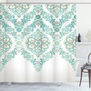 image:imageAmbesonne Parrot Shower Curtain Tropic Flowers and Parrot in Summer Garden Wooden Wall Ferns Art Cloth Fabric Bathroom Decor Set with Hooks 69 W x 84 L Cream Green RedGreen Tan