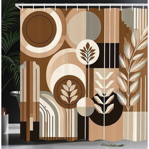 image:imageAmbesonne Nautical Shower Curtain Retro Sailing Adventure Rustic Wooden Marine Cottage Anchor Whale Waves Cloth Fabric Bathroom Decor Set with Hooks 69 W x 70 L Brown and Slate BlueDark Cocoa Pale Brown