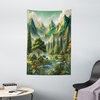 image:imageAmbesonne Abstract Tapestry Horizontal Zigzag Chevron Design with Bold Thin Print Wide Wall Hanging for Bedroom Living Room Dorm 80 X 60 Charcoal Grey Pale GreyFern Green Ivory Blue