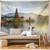 image:imageAmbesonne Balinese Tapestry Pura Ulun Danu Building Panorama Sunrise on Lake Bratan Bali Indonesia Waterscape Wide Wall Hanging for Bedroom Living Room Dorm 80 X 60 Beige Brown
