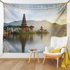image:imageAmbesonne Balinese Tapestry Pura Ulun Danu Building Panorama Sunrise on Lake Bratan Bali Indonesia Waterscape Wide Wall Hanging for Bedroom Living Room Dorm 80 X 60 Beige Brown