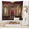 image:imageAmbesonne Gothic Tapestry Red Medieval in Chapel Eagle Portrait on Wall Fantasy Building Print Wide Wall Hanging for Bedroom Living Room Dorm 80 X 60 Brown Ruby