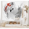 image:imageAmbesonne Japanese Tapestry Ethnic Look Asian Style Aesthetic Digital Motley Koi Fish Marine Underwater Theme Watercolor Print Wide Wall Hanging for Bedroom Living Room Dorm 60 X 40 Grey Orange