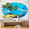 image:imageAmbesonne Nature Tapestry Majestic Sky View with Huge Rain Clouds All Over The Sea and Vibrant Storm Rays Print Wall Hanging for Bedroom Living Room Dorm Decor 60 X 80 BlueWhite Blue